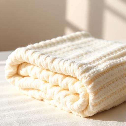 Cream knit cotton blanket