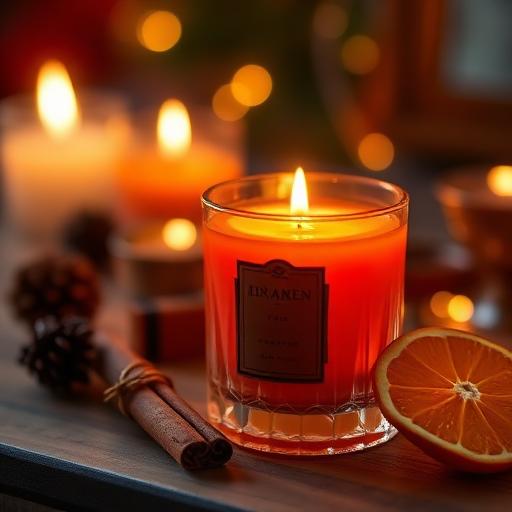 Cinnamon & orange scented candle
