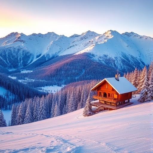 Ski weekend in a mountain chalet
